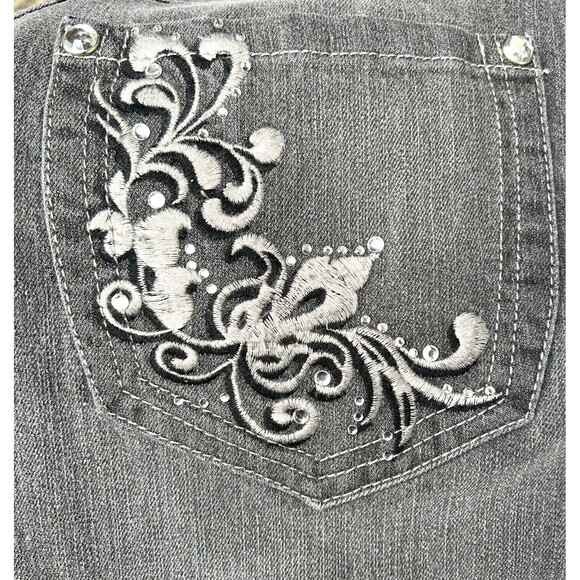 Style & Co Jeans Womens 10 Gray Barely Bootcut Tummy Control Jeweled Pockets - Picture 5 of 15